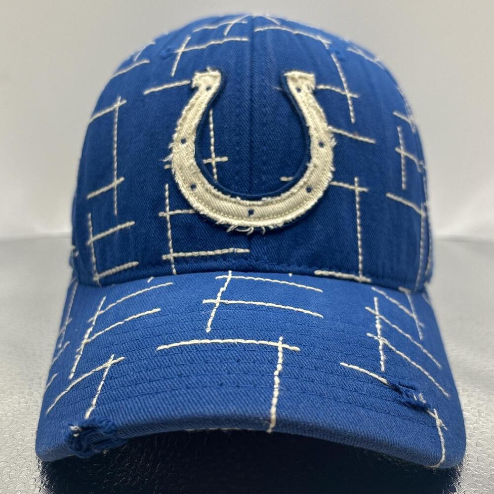 Y2K Reebok Indianapolis Colts Hat Distressed Retro Sport NFL Blue Cap